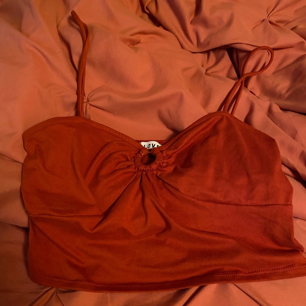 red crop top .